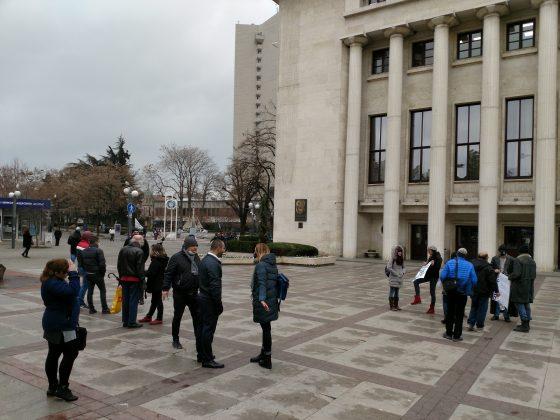 Протестиращи в Бургас