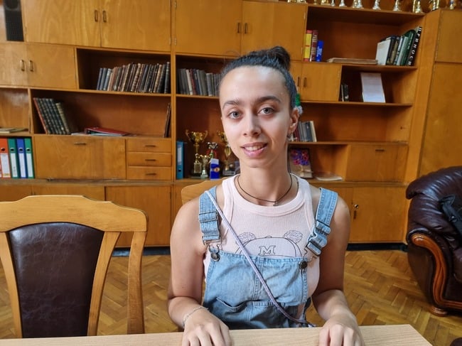 Мария Къчева дванадесетокласничка от Природо математическата гимназия Добри Чинтулов в Сливен