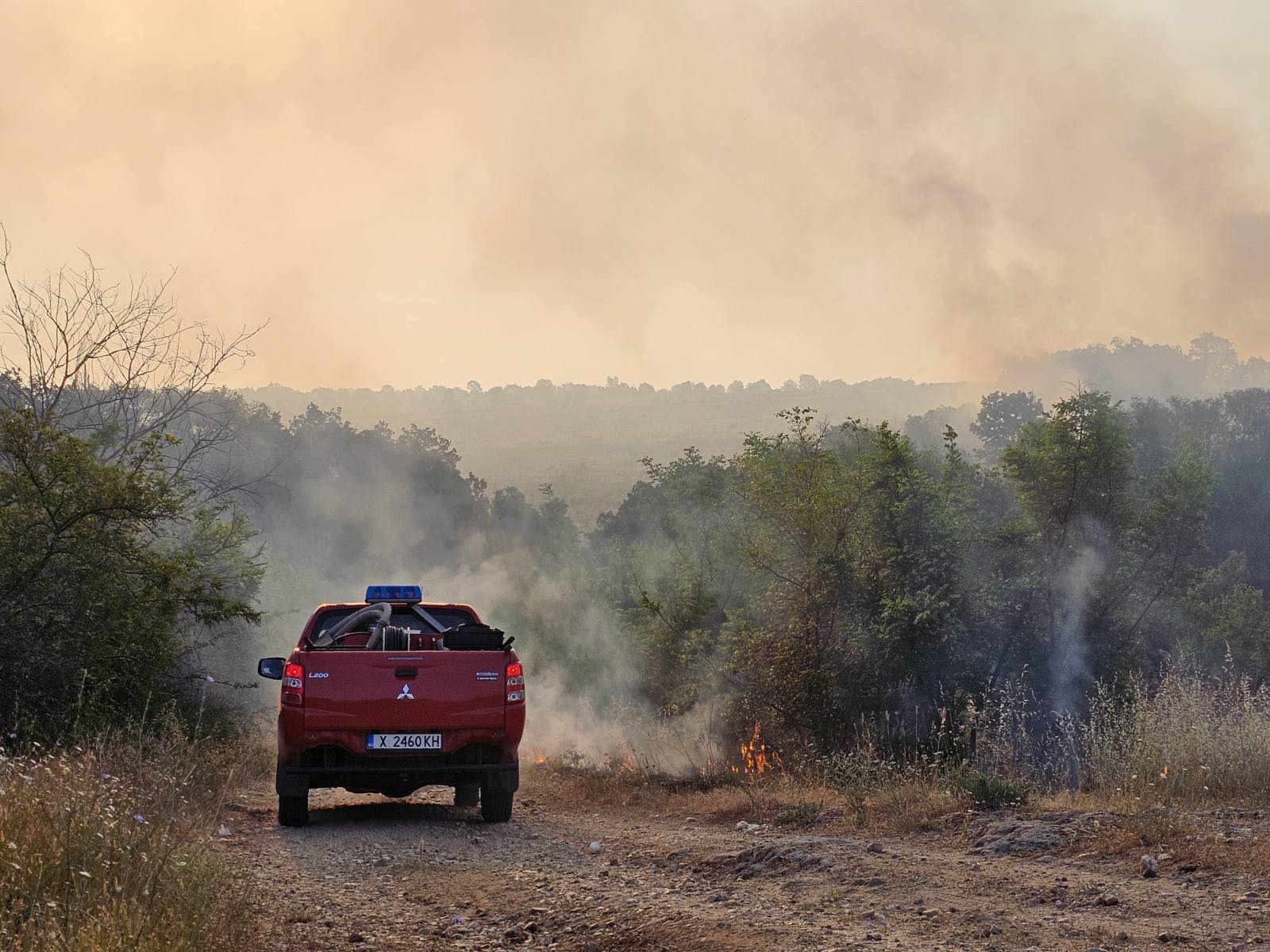 Огромни горски пожари са обхванали Сакар като огънят е застрашил