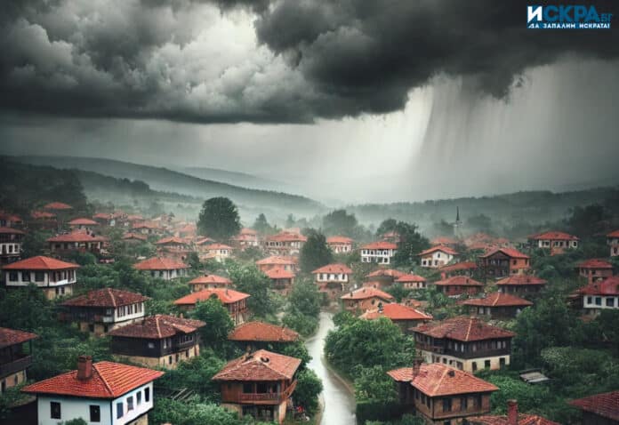 Буря и градушка над българско село